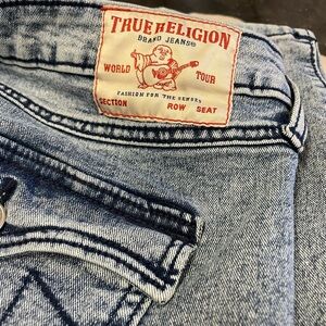 True Religion Light Blue Straight Jeans Curt size 34 (women’s 14)